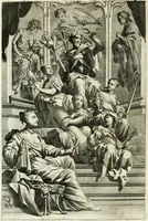 An illustration from Aquila Romana, ouero, Monarchia occidentale da Carlo Magno d'Occidente imperador primo : sino alla coronatione del glorioso Leopoldo Primo : tutti con le loro effigie dal naturale, aggiontiui li geroglifici ed allegorie, inuentione dell' autore (1679)