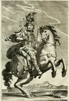 An illustration from Aquila Romana, ouero, Monarchia occidentale da Carlo Magno d'Occidente imperador primo : sino alla coronatione del glorioso Leopoldo Primo : tutti con le loro effigie dal naturale, aggiontiui li geroglifici ed allegorie, inuentione dell' autore (1679)