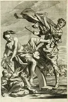 An illustration from Aquila Romana, ouero, Monarchia occidentale da Carlo Magno d'Occidente imperador primo : sino alla coronatione del glorioso Leopoldo Primo : tutti con le loro effigie dal naturale, aggiontiui li geroglifici ed allegorie, inuentione dell' autore (1679)