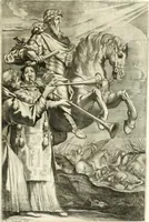 An illustration from Aquila Romana, ouero, Monarchia occidentale da Carlo Magno d'Occidente imperador primo : sino alla coronatione del glorioso Leopoldo Primo : tutti con le loro effigie dal naturale, aggiontiui li geroglifici ed allegorie, inuentione dell' autore (1679)