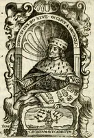 An illustration from Aquila Sueua, sub qua imperatores Sueui a Conrado III vsquè ad Conradum IV Occidentis imperatorem XXVII : elogiis, hieroglyphicis, numismatibus, insignibus, symbolis, imaginibus antiquis ad viuum exhibentur exculpti, & longa historiarum serie exarati : vt nihil relictum sit, quod prisci vel hodierni habeant annales, sed diplomata, leges, indulta, genealogiae, donationes, priuilegia offeruntur congesta : inseruntur et regum principumque imagines, nummi honorarij, castrenses, triumphales, votiui, missiles, &c. qui sanguine, foedere, bello Imperatoribus iuncti, occurrunt in opere : accedit cuique caesarum tractatus sacrolegalis & historicopoliticus ... (1679)