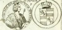 An illustration from Aquila vaga, sub qua ex diuersis nationibus et familijs a VVilhelmo Hollando vsquè ad Sigismundum Lutzelburgium occidentis imperatorem XXXIX. elogijs, hieroglyphicis, numismatibus, insignibus, symbolis, imaginibus antiquis ad viuum exhibentur exculpti, & longa historiarum serie exarati ... (1679)