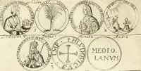 An illustration from Aquila vaga, sub qua ex diuersis nationibus et familijs a VVilhelmo Hollando vsquè ad Sigismundum Lutzelburgium occidentis imperatorem XXXIX. elogijs, hieroglyphicis, numismatibus, insignibus, symbolis, imaginibus antiquis ad viuum exhibentur exculpti, & longa historiarum serie exarati ... (1679)