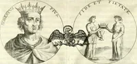 An illustration from Aquila vaga, sub qua ex diuersis nationibus et familijs a VVilhelmo Hollando vsquè ad Sigismundum Lutzelburgium occidentis imperatorem XXXIX. elogijs, hieroglyphicis, numismatibus, insignibus, symbolis, imaginibus antiquis ad viuum exhibentur exculpti, & longa historiarum serie exarati ... (1679)