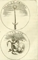 An illustration from Aquila vaga, sub qua ex diuersis nationibus et familijs a VVilhelmo Hollando vsquè ad Sigismundum Lutzelburgium occidentis imperatorem XXXIX. elogijs, hieroglyphicis, numismatibus, insignibus, symbolis, imaginibus antiquis ad viuum exhibentur exculpti, & longa historiarum serie exarati ... (1679)
