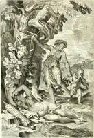 An illustration from Aquila vaga, sub qua ex diuersis nationibus et familijs a VVilhelmo Hollando vsquè ad Sigismundum Lutzelburgium occidentis imperatorem XXXIX. elogijs, hieroglyphicis, numismatibus, insignibus, symbolis, imaginibus antiquis ad viuum exhibentur exculpti, & longa historiarum serie exarati ... (1679)
