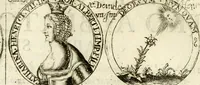 An illustration from Aquila vaga, sub qua ex diuersis nationibus et familijs a VVilhelmo Hollando vsquè ad Sigismundum Lutzelburgium occidentis imperatorem XXXIX. elogijs, hieroglyphicis, numismatibus, insignibus, symbolis, imaginibus antiquis ad viuum exhibentur exculpti, & longa historiarum serie exarati ... (1679)