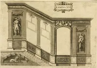 An illustration from Architectura civil recta y obliqua : considerada y dibuxada en el Templo de Ierusalen ... promovida a suma perfeccion en el templo y palacio de S. Lorenço cerca del Escurial ... (1678)