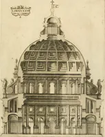 An illustration from Architectura civil recta y obliqua : considerada y dibuxada en el Templo de Ierusalen ... promovida a suma perfeccion en el templo y palacio de S. Lorenço cerca del Escurial ... (1678)
