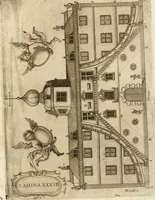 An illustration from Architectura civil recta y obliqua : considerada y dibuxada en el Templo de Ierusalen ... promovida a suma perfeccion en el templo y palacio de S. Lorenço cerca del Escurial ... (1678)