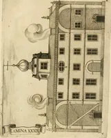 An illustration from Architectura civil recta y obliqua : considerada y dibuxada en el Templo de Ierusalen ... promovida a suma perfeccion en el templo y palacio de S. Lorenço cerca del Escurial ... (1678)