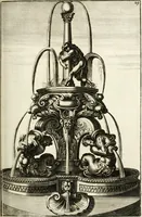 Picture 104 of 233 from Architectura curiosa nova, exponens 1. Fundamenta hydragogica, indolemq[ue] aquæ, aëris interventu in altum levandæ. 2. Varios aquarum ac salientium fontium lusus per varia spectatu jucunda epistomiorum seu siphonum genera. 3. Magnum amnissimorum fontium, machinarumq[ue] aquæductoriarum sumtu magno exstructarum, ac per Italiam, Britanniam, Germaniam &c. visendarum, numerum. 4. Specus artificiales sumtuosissimas, cum plerisq[ue] principum europæorum palatiis, hortis, aulis; nec non præcipuis monasteriis atq[ue] arcibus. 5. Cum auctario figurarum elegantissimarum, ad hortorum topiaria vario ductù dividenda, nec non conclavium laquearibus ac pavimentis segmentandis, itemq[ue] labyrinthis construendis, adhibendarum. Omnia 200 æri incisis... descripta (1664), leaf 242