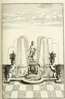 Picture 112 of 233 from Architectura curiosa nova, exponens 1. Fundamenta hydragogica, indolemq[ue] aquæ, aëris interventu in altum levandæ. 2. Varios aquarum ac salientium fontium lusus per varia spectatu jucunda epistomiorum seu siphonum genera. 3. Magnum amnissimorum fontium, machinarumq[ue] aquæductoriarum sumtu magno exstructarum, ac per Italiam, Britanniam, Germaniam &c. visendarum, numerum. 4. Specus artificiales sumtuosissimas, cum plerisq[ue] principum europæorum palatiis, hortis, aulis; nec non præcipuis monasteriis atq[ue] arcibus. 5. Cum auctario figurarum elegantissimarum, ad hortorum topiaria vario ductù dividenda, nec non conclavium laquearibus ac pavimentis segmentandis, itemq[ue] labyrinthis construendis, adhibendarum. Omnia 200 æri incisis... descripta (1664), leaf 258
