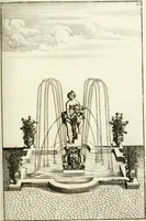Picture 114 of 233 from Architectura curiosa nova, exponens 1. Fundamenta hydragogica, indolemq[ue] aquæ, aëris interventu in altum levandæ. 2. Varios aquarum ac salientium fontium lusus per varia spectatu jucunda epistomiorum seu siphonum genera. 3. Magnum amnissimorum fontium, machinarumq[ue] aquæductoriarum sumtu magno exstructarum, ac per Italiam, Britanniam, Germaniam &c. visendarum, numerum. 4. Specus artificiales sumtuosissimas, cum plerisq[ue] principum europæorum palatiis, hortis, aulis; nec non præcipuis monasteriis atq[ue] arcibus. 5. Cum auctario figurarum elegantissimarum, ad hortorum topiaria vario ductù dividenda, nec non conclavium laquearibus ac pavimentis segmentandis, itemq[ue] labyrinthis construendis, adhibendarum. Omnia 200 æri incisis... descripta (1664), leaf 262