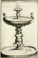 Picture 132 of 233 from Architectura curiosa nova, exponens 1. Fundamenta hydragogica, indolemq[ue] aquæ, aëris interventu in altum levandæ. 2. Varios aquarum ac salientium fontium lusus per varia spectatu jucunda epistomiorum seu siphonum genera. 3. Magnum amnissimorum fontium, machinarumq[ue] aquæductoriarum sumtu magno exstructarum, ac per Italiam, Britanniam, Germaniam &c. visendarum, numerum. 4. Specus artificiales sumtuosissimas, cum plerisq[ue] principum europæorum palatiis, hortis, aulis; nec non præcipuis monasteriis atq[ue] arcibus. 5. Cum auctario figurarum elegantissimarum, ad hortorum topiaria vario ductù dividenda, nec non conclavium laquearibus ac pavimentis segmentandis, itemq[ue] labyrinthis construendis, adhibendarum. Omnia 200 æri incisis... descripta (1664), leaf 298