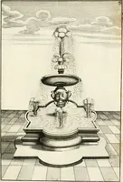 Picture 140 of 233 from Architectura curiosa nova, exponens 1. Fundamenta hydragogica, indolemq[ue] aquæ, aëris interventu in altum levandæ. 2. Varios aquarum ac salientium fontium lusus per varia spectatu jucunda epistomiorum seu siphonum genera. 3. Magnum amnissimorum fontium, machinarumq[ue] aquæductoriarum sumtu magno exstructarum, ac per Italiam, Britanniam, Germaniam &c. visendarum, numerum. 4. Specus artificiales sumtuosissimas, cum plerisq[ue] principum europæorum palatiis, hortis, aulis; nec non præcipuis monasteriis atq[ue] arcibus. 5. Cum auctario figurarum elegantissimarum, ad hortorum topiaria vario ductù dividenda, nec non conclavium laquearibus ac pavimentis segmentandis, itemq[ue] labyrinthis construendis, adhibendarum. Omnia 200 æri incisis... descripta (1664), leaf 314