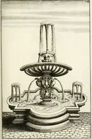 Picture 145 of 233 from Architectura curiosa nova, exponens 1. Fundamenta hydragogica, indolemq[ue] aquæ, aëris interventu in altum levandæ. 2. Varios aquarum ac salientium fontium lusus per varia spectatu jucunda epistomiorum seu siphonum genera. 3. Magnum amnissimorum fontium, machinarumq[ue] aquæductoriarum sumtu magno exstructarum, ac per Italiam, Britanniam, Germaniam &c. visendarum, numerum. 4. Specus artificiales sumtuosissimas, cum plerisq[ue] principum europæorum palatiis, hortis, aulis; nec non præcipuis monasteriis atq[ue] arcibus. 5. Cum auctario figurarum elegantissimarum, ad hortorum topiaria vario ductù dividenda, nec non conclavium laquearibus ac pavimentis segmentandis, itemq[ue] labyrinthis construendis, adhibendarum. Omnia 200 æri incisis... descripta (1664), leaf 324