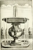 Picture 150 of 233 from Architectura curiosa nova, exponens 1. Fundamenta hydragogica, indolemq[ue] aquæ, aëris interventu in altum levandæ. 2. Varios aquarum ac salientium fontium lusus per varia spectatu jucunda epistomiorum seu siphonum genera. 3. Magnum amnissimorum fontium, machinarumq[ue] aquæductoriarum sumtu magno exstructarum, ac per Italiam, Britanniam, Germaniam &c. visendarum, numerum. 4. Specus artificiales sumtuosissimas, cum plerisq[ue] principum europæorum palatiis, hortis, aulis; nec non præcipuis monasteriis atq[ue] arcibus. 5. Cum auctario figurarum elegantissimarum, ad hortorum topiaria vario ductù dividenda, nec non conclavium laquearibus ac pavimentis segmentandis, itemq[ue] labyrinthis construendis, adhibendarum. Omnia 200 æri incisis... descripta (1664), leaf 334