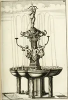 Picture 159 of 233 from Architectura curiosa nova, exponens 1. Fundamenta hydragogica, indolemq[ue] aquæ, aëris interventu in altum levandæ. 2. Varios aquarum ac salientium fontium lusus per varia spectatu jucunda epistomiorum seu siphonum genera. 3. Magnum amnissimorum fontium, machinarumq[ue] aquæductoriarum sumtu magno exstructarum, ac per Italiam, Britanniam, Germaniam &c. visendarum, numerum. 4. Specus artificiales sumtuosissimas, cum plerisq[ue] principum europæorum palatiis, hortis, aulis; nec non præcipuis monasteriis atq[ue] arcibus. 5. Cum auctario figurarum elegantissimarum, ad hortorum topiaria vario ductù dividenda, nec non conclavium laquearibus ac pavimentis segmentandis, itemq[ue] labyrinthis construendis, adhibendarum. Omnia 200 æri incisis... descripta (1664), leaf 352