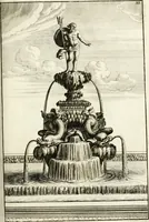 Picture 182 of 233 from Architectura curiosa nova, exponens 1. Fundamenta hydragogica, indolemq[ue] aquæ, aëris interventu in altum levandæ. 2. Varios aquarum ac salientium fontium lusus per varia spectatu jucunda epistomiorum seu siphonum genera. 3. Magnum amnissimorum fontium, machinarumq[ue] aquæductoriarum sumtu magno exstructarum, ac per Italiam, Britanniam, Germaniam &c. visendarum, numerum. 4. Specus artificiales sumtuosissimas, cum plerisq[ue] principum europæorum palatiis, hortis, aulis; nec non præcipuis monasteriis atq[ue] arcibus. 5. Cum auctario figurarum elegantissimarum, ad hortorum topiaria vario ductù dividenda, nec non conclavium laquearibus ac pavimentis segmentandis, itemq[ue] labyrinthis construendis, adhibendarum. Omnia 200 æri incisis... descripta (1664), leaf 398