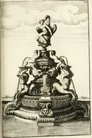 Picture 183 of 233 from Architectura curiosa nova, exponens 1. Fundamenta hydragogica, indolemq[ue] aquæ, aëris interventu in altum levandæ. 2. Varios aquarum ac salientium fontium lusus per varia spectatu jucunda epistomiorum seu siphonum genera. 3. Magnum amnissimorum fontium, machinarumq[ue] aquæductoriarum sumtu magno exstructarum, ac per Italiam, Britanniam, Germaniam &c. visendarum, numerum. 4. Specus artificiales sumtuosissimas, cum plerisq[ue] principum europæorum palatiis, hortis, aulis; nec non præcipuis monasteriis atq[ue] arcibus. 5. Cum auctario figurarum elegantissimarum, ad hortorum topiaria vario ductù dividenda, nec non conclavium laquearibus ac pavimentis segmentandis, itemq[ue] labyrinthis construendis, adhibendarum. Omnia 200 æri incisis... descripta (1664), leaf 400