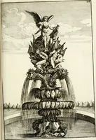 Picture 187 of 233 from Architectura curiosa nova, exponens 1. Fundamenta hydragogica, indolemq[ue] aquæ, aëris interventu in altum levandæ. 2. Varios aquarum ac salientium fontium lusus per varia spectatu jucunda epistomiorum seu siphonum genera. 3. Magnum amnissimorum fontium, machinarumq[ue] aquæductoriarum sumtu magno exstructarum, ac per Italiam, Britanniam, Germaniam &c. visendarum, numerum. 4. Specus artificiales sumtuosissimas, cum plerisq[ue] principum europæorum palatiis, hortis, aulis; nec non præcipuis monasteriis atq[ue] arcibus. 5. Cum auctario figurarum elegantissimarum, ad hortorum topiaria vario ductù dividenda, nec non conclavium laquearibus ac pavimentis segmentandis, itemq[ue] labyrinthis construendis, adhibendarum. Omnia 200 æri incisis... descripta (1664), leaf 408