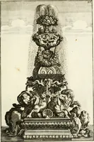 Picture 188 of 233 from Architectura curiosa nova, exponens 1. Fundamenta hydragogica, indolemq[ue] aquæ, aëris interventu in altum levandæ. 2. Varios aquarum ac salientium fontium lusus per varia spectatu jucunda epistomiorum seu siphonum genera. 3. Magnum amnissimorum fontium, machinarumq[ue] aquæductoriarum sumtu magno exstructarum, ac per Italiam, Britanniam, Germaniam &c. visendarum, numerum. 4. Specus artificiales sumtuosissimas, cum plerisq[ue] principum europæorum palatiis, hortis, aulis; nec non præcipuis monasteriis atq[ue] arcibus. 5. Cum auctario figurarum elegantissimarum, ad hortorum topiaria vario ductù dividenda, nec non conclavium laquearibus ac pavimentis segmentandis, itemq[ue] labyrinthis construendis, adhibendarum. Omnia 200 æri incisis... descripta (1664), leaf 410