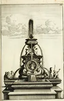 Picture 189 of 233 from Architectura curiosa nova, exponens 1. Fundamenta hydragogica, indolemq[ue] aquæ, aëris interventu in altum levandæ. 2. Varios aquarum ac salientium fontium lusus per varia spectatu jucunda epistomiorum seu siphonum genera. 3. Magnum amnissimorum fontium, machinarumq[ue] aquæductoriarum sumtu magno exstructarum, ac per Italiam, Britanniam, Germaniam &c. visendarum, numerum. 4. Specus artificiales sumtuosissimas, cum plerisq[ue] principum europæorum palatiis, hortis, aulis; nec non præcipuis monasteriis atq[ue] arcibus. 5. Cum auctario figurarum elegantissimarum, ad hortorum topiaria vario ductù dividenda, nec non conclavium laquearibus ac pavimentis segmentandis, itemq[ue] labyrinthis construendis, adhibendarum. Omnia 200 æri incisis... descripta (1664), leaf 412