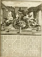 Picture 194 of 233 from Architectura curiosa nova, exponens 1. Fundamenta hydragogica, indolemq[ue] aquæ, aëris interventu in altum levandæ. 2. Varios aquarum ac salientium fontium lusus per varia spectatu jucunda epistomiorum seu siphonum genera. 3. Magnum amnissimorum fontium, machinarumq[ue] aquæductoriarum sumtu magno exstructarum, ac per Italiam, Britanniam, Germaniam &c. visendarum, numerum. 4. Specus artificiales sumtuosissimas, cum plerisq[ue] principum europæorum palatiis, hortis, aulis; nec non præcipuis monasteriis atq[ue] arcibus. 5. Cum auctario figurarum elegantissimarum, ad hortorum topiaria vario ductù dividenda, nec non conclavium laquearibus ac pavimentis segmentandis, itemq[ue] labyrinthis construendis, adhibendarum. Omnia 200 æri incisis... descripta (1664), leaf 448