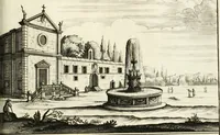 Picture 205 of 233 from Architectura curiosa nova, exponens 1. Fundamenta hydragogica, indolemq[ue] aquæ, aëris interventu in altum levandæ. 2. Varios aquarum ac salientium fontium lusus per varia spectatu jucunda epistomiorum seu siphonum genera. 3. Magnum amnissimorum fontium, machinarumq[ue] aquæductoriarum sumtu magno exstructarum, ac per Italiam, Britanniam, Germaniam &c. visendarum, numerum. 4. Specus artificiales sumtuosissimas, cum plerisq[ue] principum europæorum palatiis, hortis, aulis; nec non præcipuis monasteriis atq[ue] arcibus. 5. Cum auctario figurarum elegantissimarum, ad hortorum topiaria vario ductù dividenda, nec non conclavium laquearibus ac pavimentis segmentandis, itemq[ue] labyrinthis construendis, adhibendarum. Omnia 200 æri incisis... descripta (1664), leaf 470