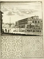 Picture 225 of 233 from Architectura curiosa nova, exponens 1. Fundamenta hydragogica, indolemq[ue] aquæ, aëris interventu in altum levandæ. 2. Varios aquarum ac salientium fontium lusus per varia spectatu jucunda epistomiorum seu siphonum genera. 3. Magnum amnissimorum fontium, machinarumq[ue] aquæductoriarum sumtu magno exstructarum, ac per Italiam, Britanniam, Germaniam &c. visendarum, numerum. 4. Specus artificiales sumtuosissimas, cum plerisq[ue] principum europæorum palatiis, hortis, aulis; nec non præcipuis monasteriis atq[ue] arcibus. 5. Cum auctario figurarum elegantissimarum, ad hortorum topiaria vario ductù dividenda, nec non conclavium laquearibus ac pavimentis segmentandis, itemq[ue] labyrinthis construendis, adhibendarum. Omnia 200 æri incisis... descripta (1664), leaf 502