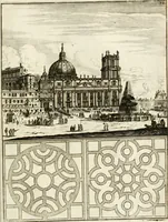 Picture 227 of 233 from Architectura curiosa nova, exponens 1. Fundamenta hydragogica, indolemq[ue] aquæ, aëris interventu in altum levandæ. 2. Varios aquarum ac salientium fontium lusus per varia spectatu jucunda epistomiorum seu siphonum genera. 3. Magnum amnissimorum fontium, machinarumq[ue] aquæductoriarum sumtu magno exstructarum, ac per Italiam, Britanniam, Germaniam &c. visendarum, numerum. 4. Specus artificiales sumtuosissimas, cum plerisq[ue] principum europæorum palatiis, hortis, aulis; nec non præcipuis monasteriis atq[ue] arcibus. 5. Cum auctario figurarum elegantissimarum, ad hortorum topiaria vario ductù dividenda, nec non conclavium laquearibus ac pavimentis segmentandis, itemq[ue] labyrinthis construendis, adhibendarum. Omnia 200 æri incisis... descripta (1664), leaf 506
