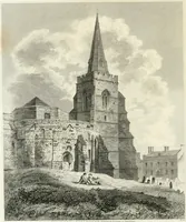 An illustration from The architectural antiquities of Great Britain : represented and illustrated in a series of views, elevations, plans, sections, and details, of various ancient English edifices : with historical and descriptive accounts of each (1807)