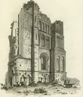 An illustration from The architectural antiquities of Great Britain : represented and illustrated in a series of views, elevations, plans, sections, and details, of various ancient English edifices : with historical and descriptive accounts of each (1807)