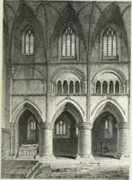 An illustration from The architectural antiquities of Great Britain, represented and illustrated in a series of views, elevations, plans, sections, and details, of various ancient English edifices : with historical and descriptive accounts of each (1807)
