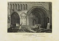 An illustration from The architectural antiquities of Great Britain, represented and illustrated in a series of views, elevations, plans, sections, and details, of various ancient English edifices : with historical and descriptive accounts of each (1807)