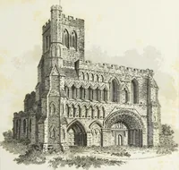 An illustration from The architectural antiquities of Great Britain, represented and illustrated in a series of views, elevations, plans, sections, and details, of various ancient English edifices : with historical and descriptive accounts of each (1807)