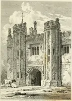 An illustration from The architectural antiquities of Great Britain : represented and illustrated in a series of views, elevations, plans, sections, and details, of various ancient English edifices : with historical and descriptive accounts of each (1807)