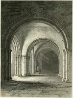 An illustration from The architectural antiquities of Great Britain : represented and illustrated in a series of views, elevations, plans, sections, and details, of various ancient English edifices : with historical and descriptive accounts of each (1807)