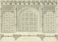An illustration from The architectural antiquities of Great Britain : represented and illustrated in a series of views, elevations, plans, sections, and details, of various ancient English edifices : with historical and descriptive accounts of each (1807)