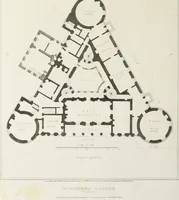 An illustration from The architectural antiquities of Great Britain, represented and illustrated in a series of views, elevations, plans, sections, and details, of various ancient English edifices : with historical and descriptive accounts of each (1807)