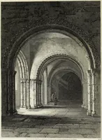 An illustration from The architectural antiquities of Great Britain, represented and illustrated in a series of views, elevations, plans, sections, and details, of various ancient English edifices : with historical and descriptive accounts of each (1807)