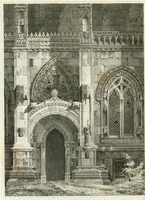 An illustration from The architectural antiquities of Great Britain : represented and illustrated in a series of views, elevations, plans, sections, and details, of various ancient English edifices : with historical and descriptive accounts of each (1807)