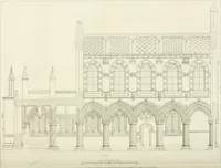 An illustration from The architectural antiquities of Great Britain : represented and illustrated in a series of views, elevations, plans, sections, and details, of various ancient English edifices : with historical and descriptive accounts of each (1807)