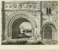 An illustration from The architectural antiquities of Great Britain : represented and illustrated in a series of views, elevations, plans, sections, and details, of various ancient English edifices : with historical and descriptive accounts of each (1807)