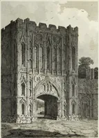 An illustration from The architectural antiquities of Great Britain, represented and illustrated in a series of views, elevations, plans, sections, and details, of various ancient English edifices : with historical and descriptive accounts of each (1807)