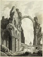 An illustration from The architectural antiquities of Great Britain, represented and illustrated in a series of views, elevations, plans, sections, and details, of various ancient English edifices : with historical and descriptive accounts of each (1807)