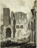 An illustration from The architectural antiquities of Great Britain, represented and illustrated in a series of views, elevations, plans, sections, and details, of various ancient English edifices : with historical and descriptive accounts of each (1807)