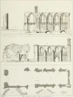 An illustration from The architectural antiquities of Great Britain, represented and illustrated in a series of views, elevations, plans, sections, and details, of various ancient English edifices : with historical and descriptive accounts of each (1807)