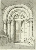 An illustration from The architectural antiquities of Great Britain : represented and illustrated in a series of views, elevations, plans, sections, and details, of various ancient English edifices : with historical and descriptive accounts of each (1807)
